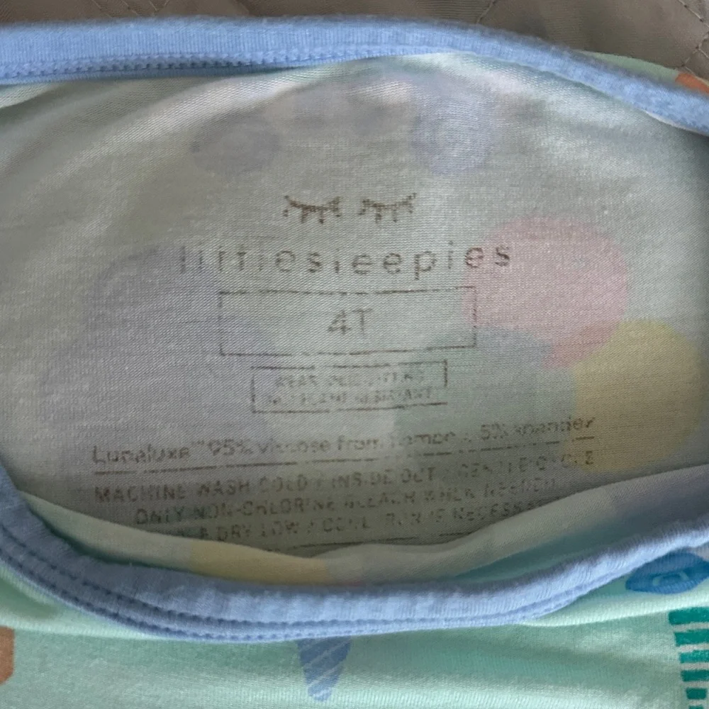 Little Sleepies Blue and Green Pajama Set - Picture 2 of 4